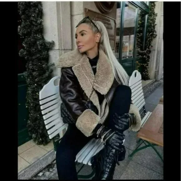 ZARA FAUX FUR DOUBLE FACED JACKET